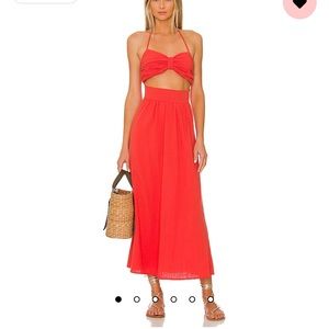 SNDYS boat linen dress in spice